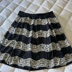 Lace A-line Skirt with Pleats